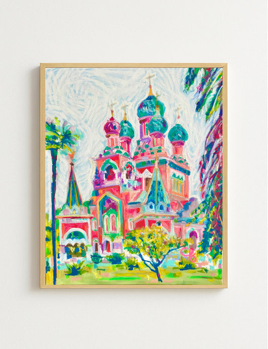 Russian Saint Nicolas Cathedral in Oil Pastel